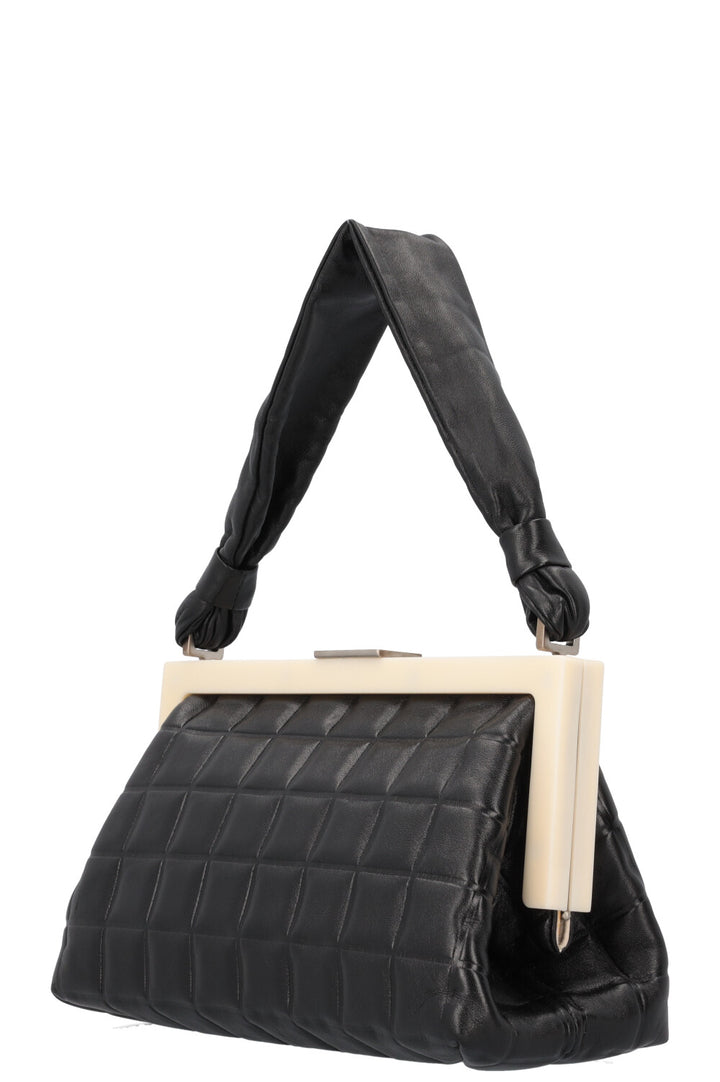 CHANEL 2002 Choco Bar Top Handle Bag Black