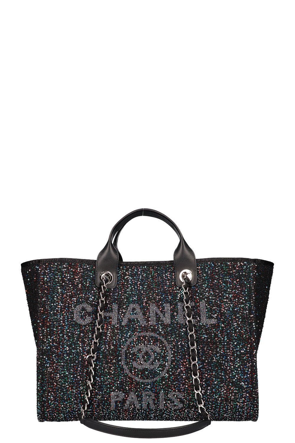 Chanel Deauville Tote Chanel Shopper Bag 2020 CHANEL 2020 Medium Deauville Sequins Bag – REAWAKE