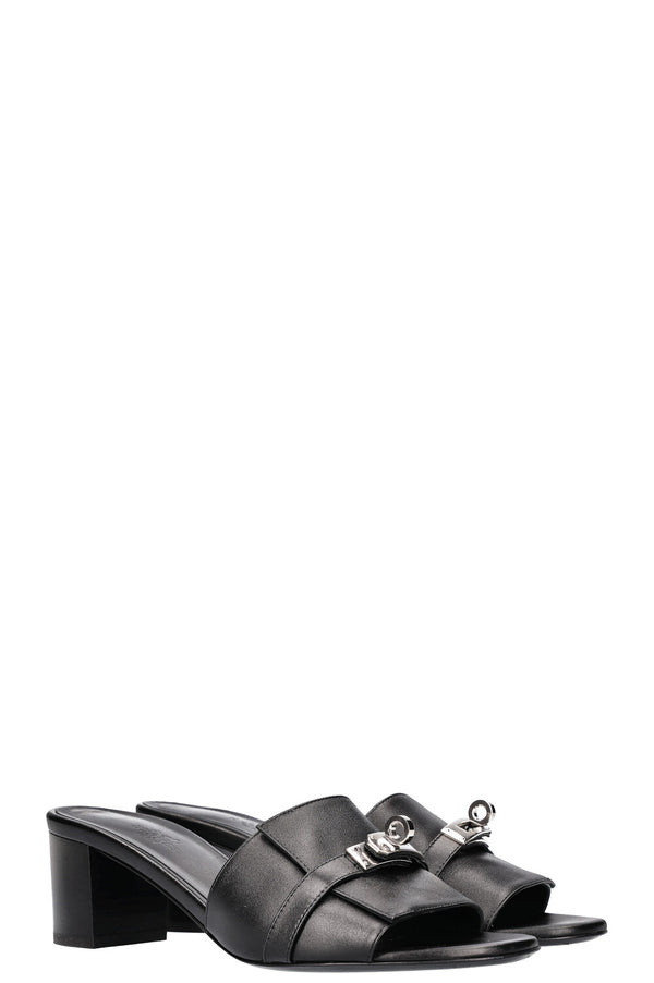 HERMÈS Gigi 50 Sandals Black Leather