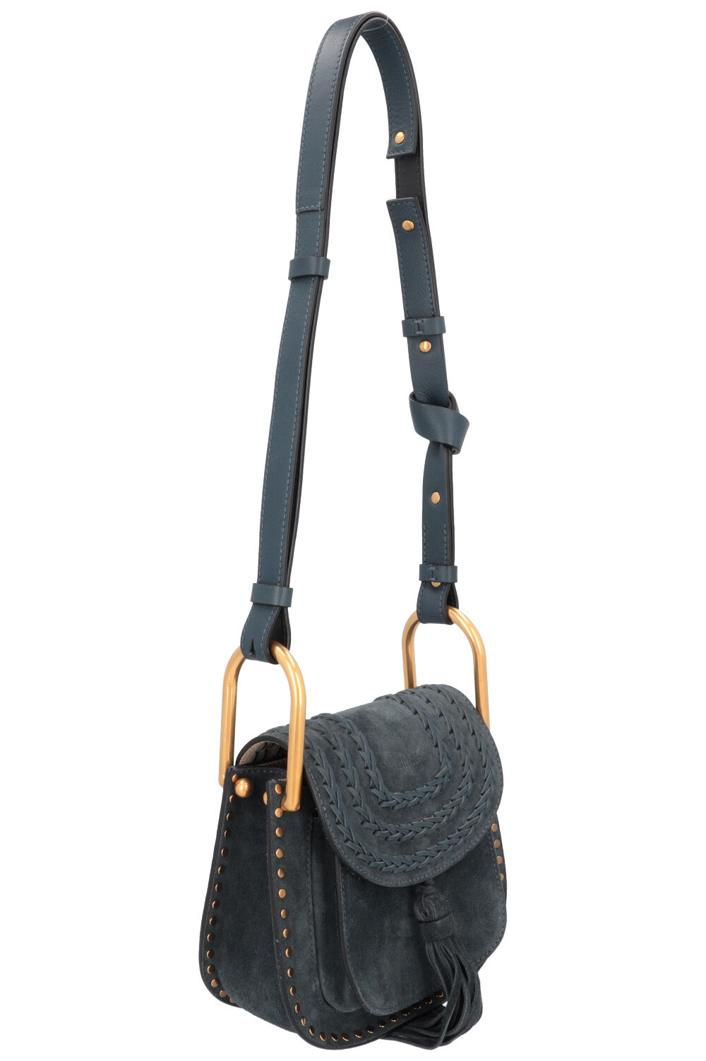 CHLOÉ Hudson Small Bag Suede Petrol