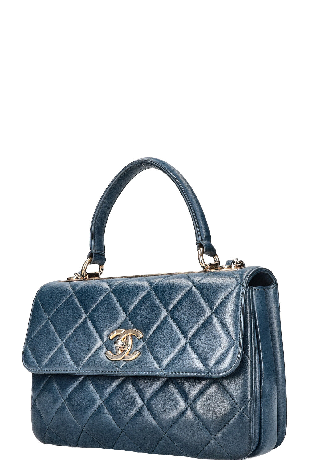 CHANEL Trendy Top Handle Flap Bag Blue