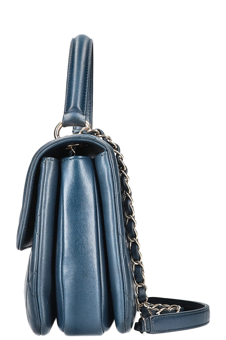 CHANEL Trendy Top Handle Flap Bag Blue