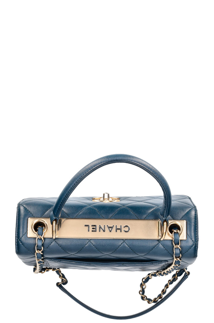 CHANEL Trendy Top Handle Flap Bag Blue