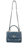 CHANEL Trendy Top Handle Flap Bag Blue 