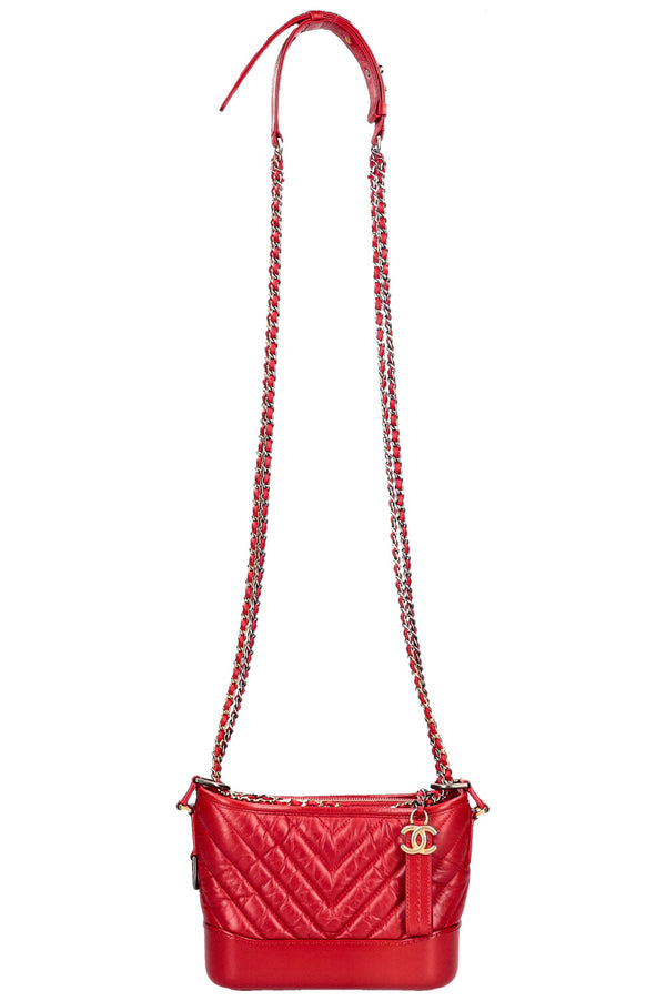 CHANEL Petit Sac Gabrielle Chevron Rouge
