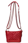 CHANEL Small Gabrielle Bag Chevron Red