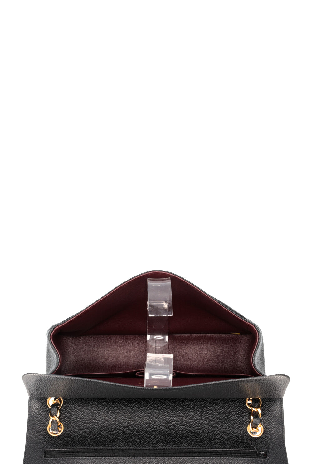 CHANEL Large Double Flap Bag Caviar Black
