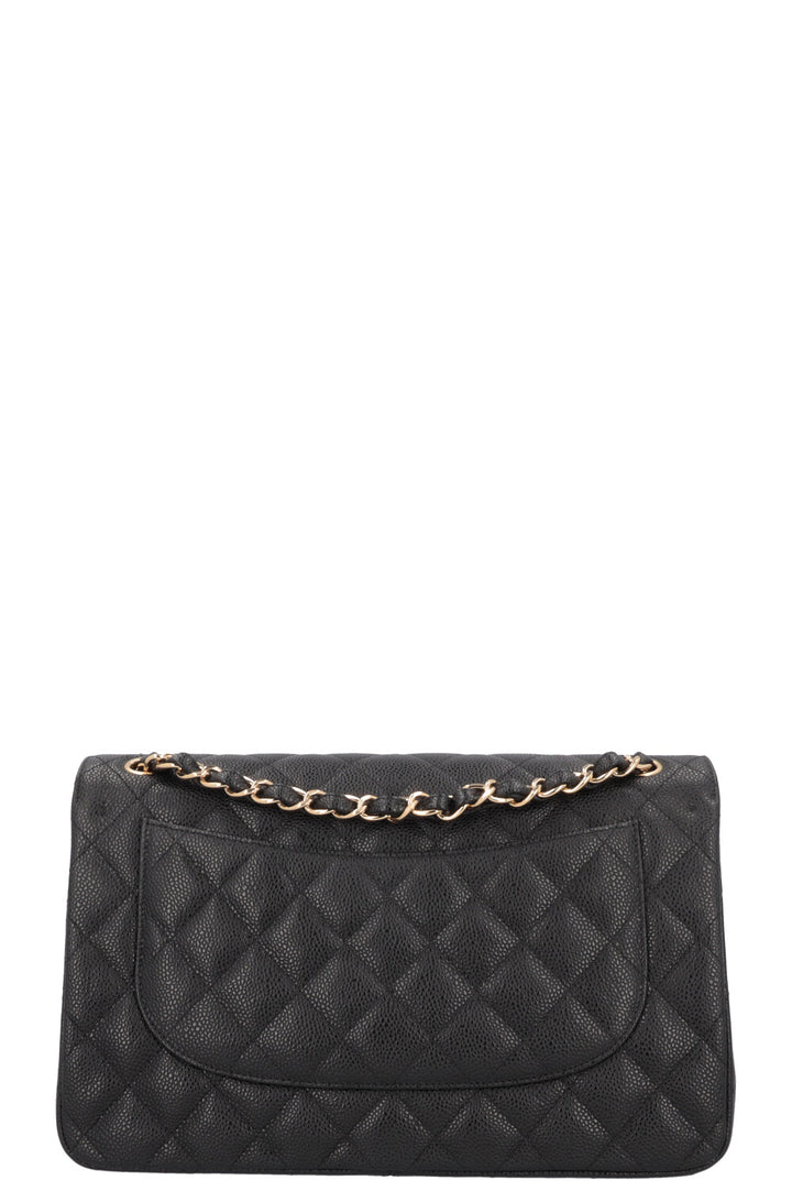 CHANEL Large Double Flap Bag Caviar Black