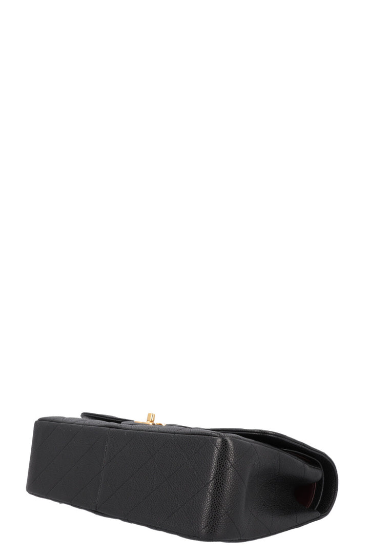 CHANEL Large Double Flap Bag Caviar Black