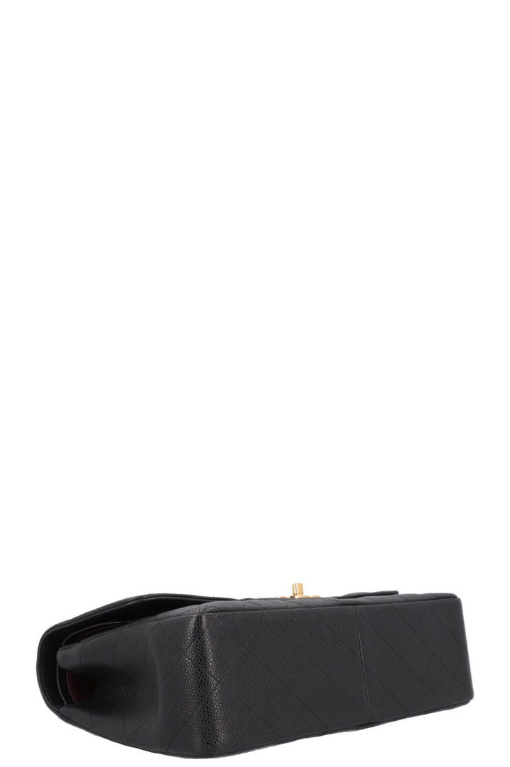 CHANEL Large Double Flap Bag Caviar Black