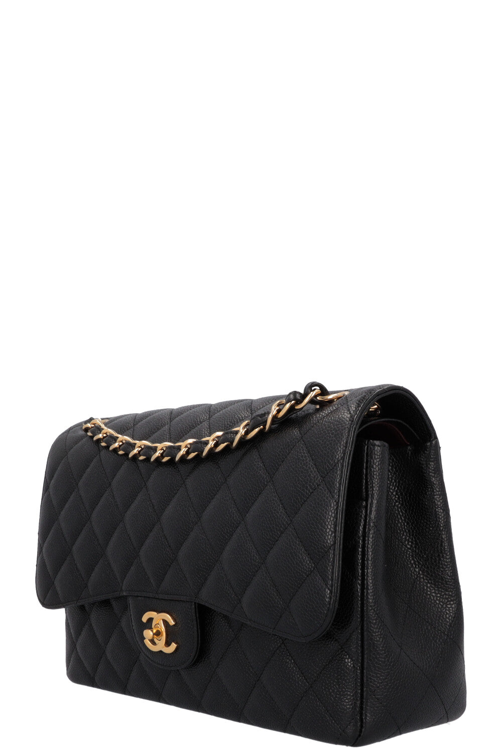 CHANEL Large Double Flap Bag Caviar Black