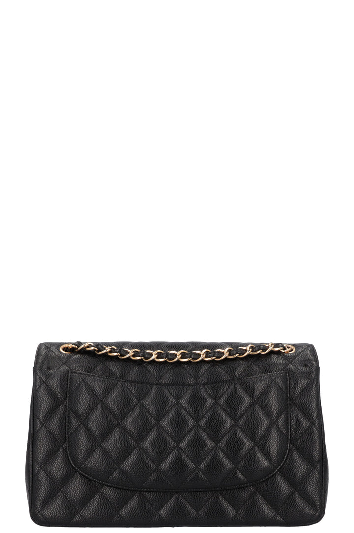CHANEL Large Double Flap Bag Caviar Black