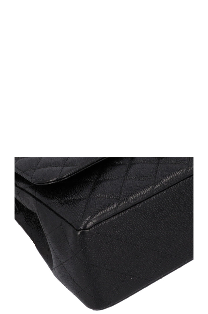 CHANEL Large Double Flap Bag Caviar Black
