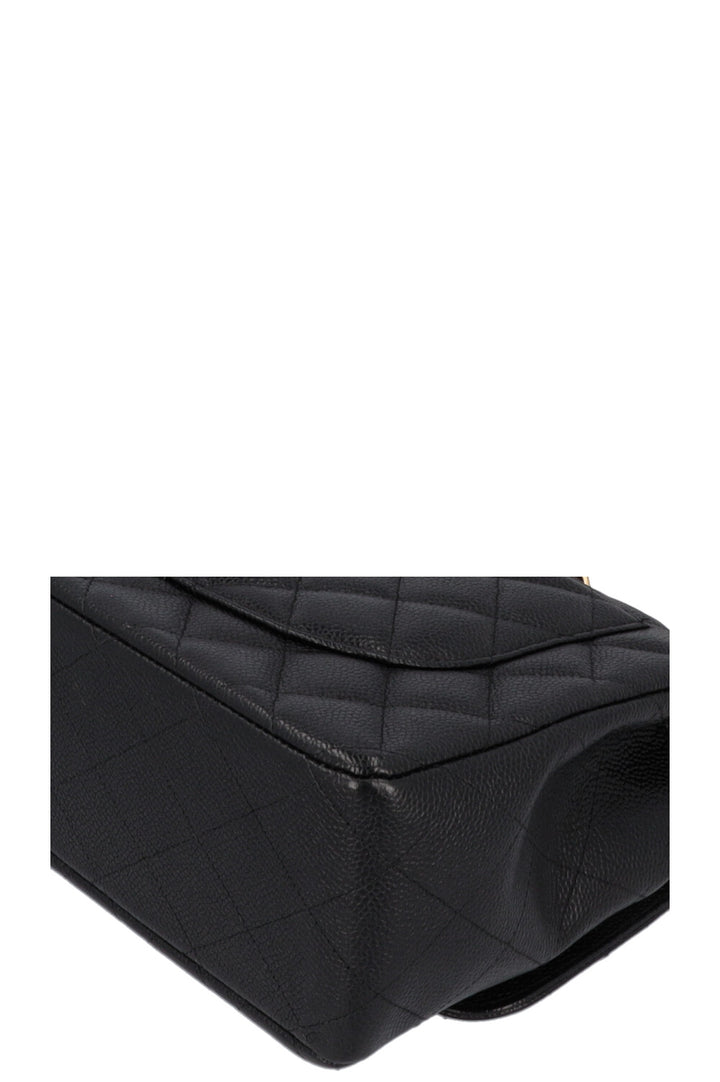 CHANEL Large Double Flap Bag Caviar Black