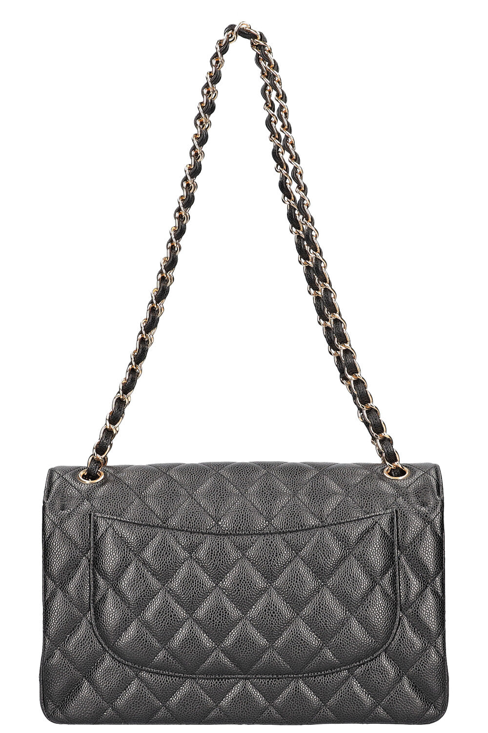 CHANEL Large Double Flap Caviar Black