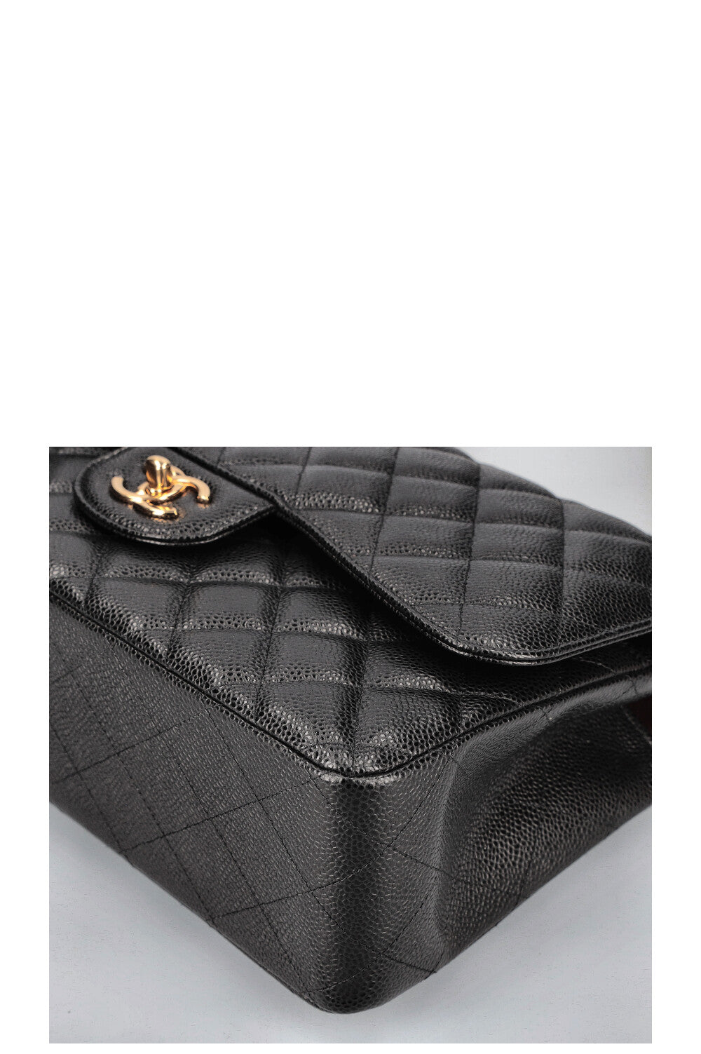 CHANEL Large Double Flap Caviar Black