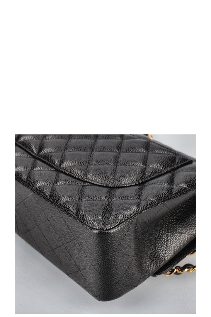 CHANEL Large Double Flap Caviar Black