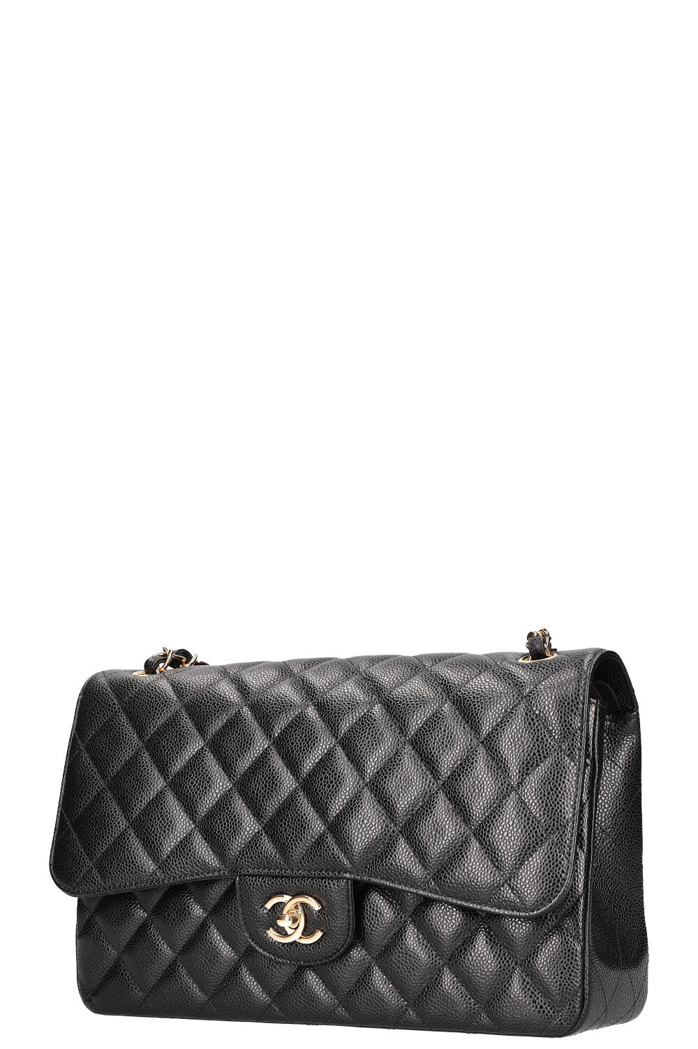 CHANEL Large Double Flap Caviar Black