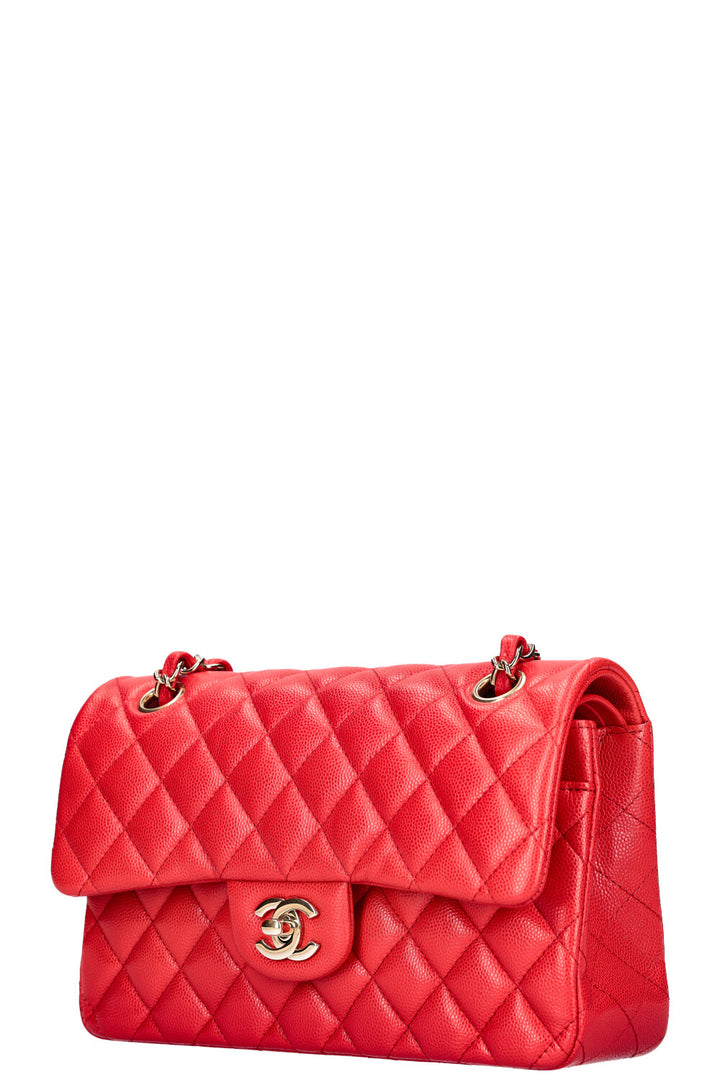 CHANEL Small Double Flap Caviar Berry