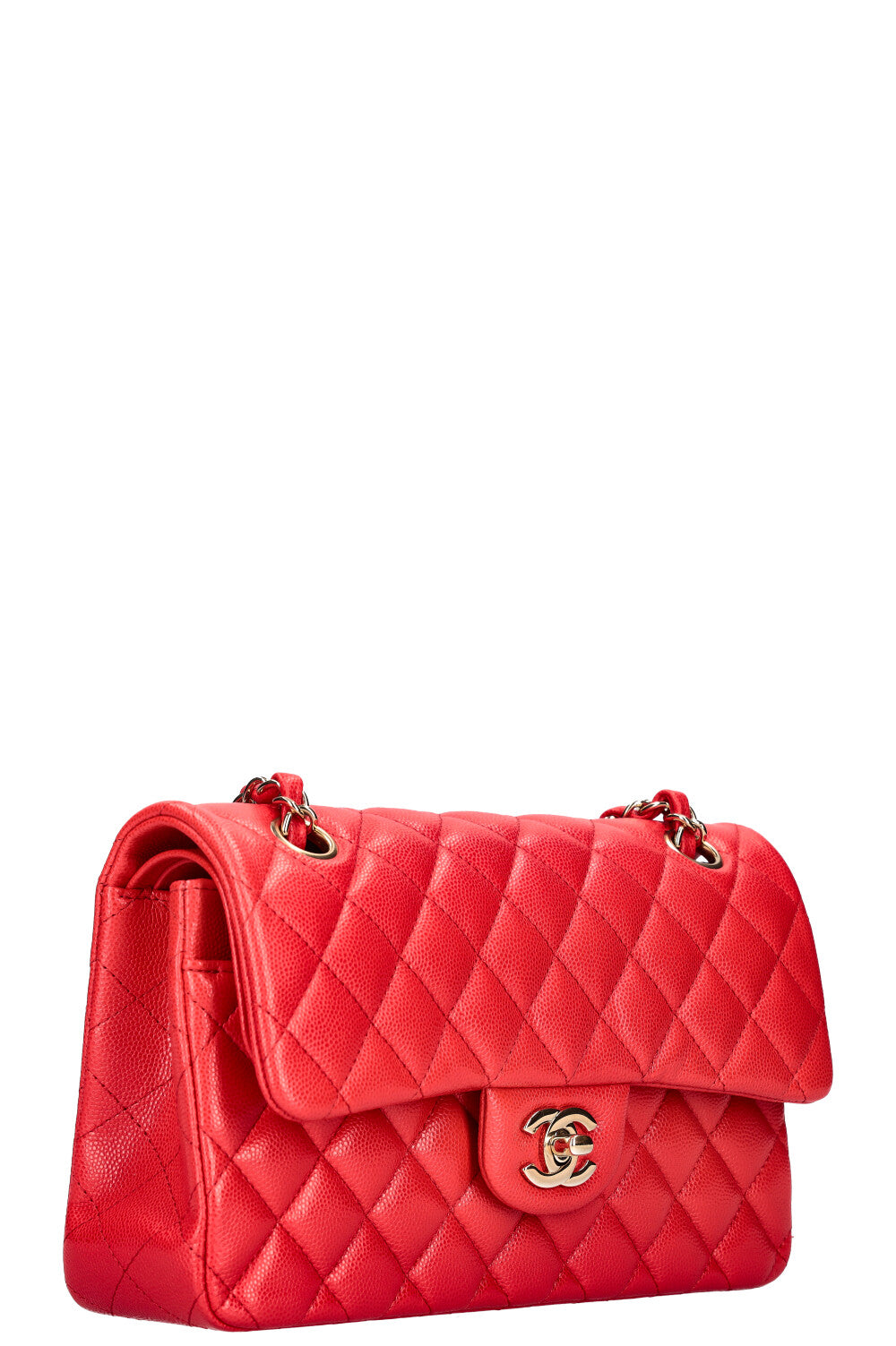 CHANEL Small Double Flap Caviar Berry