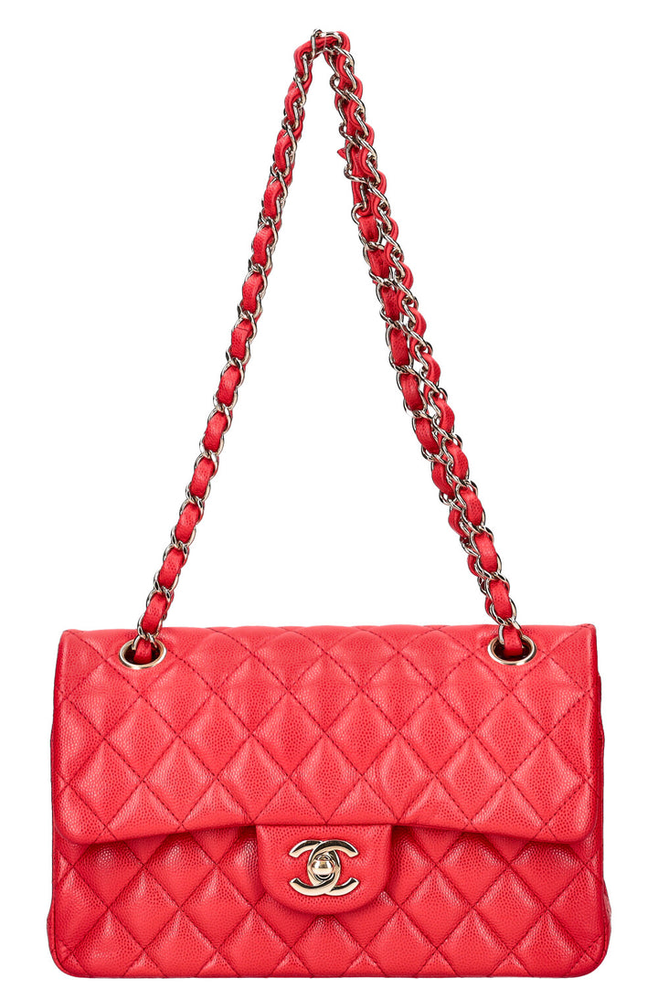 CHANEL Small Double Flap Caviar Berry