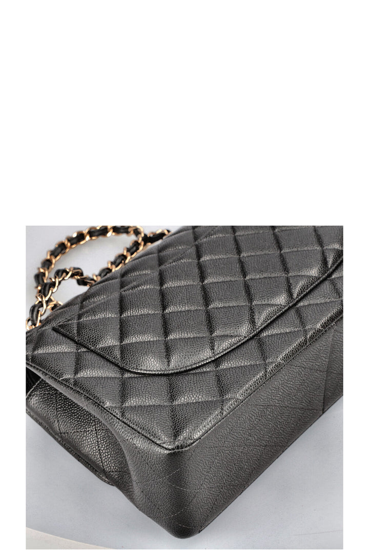 CHANEL Large Double Flap Bag Caviar Graphite