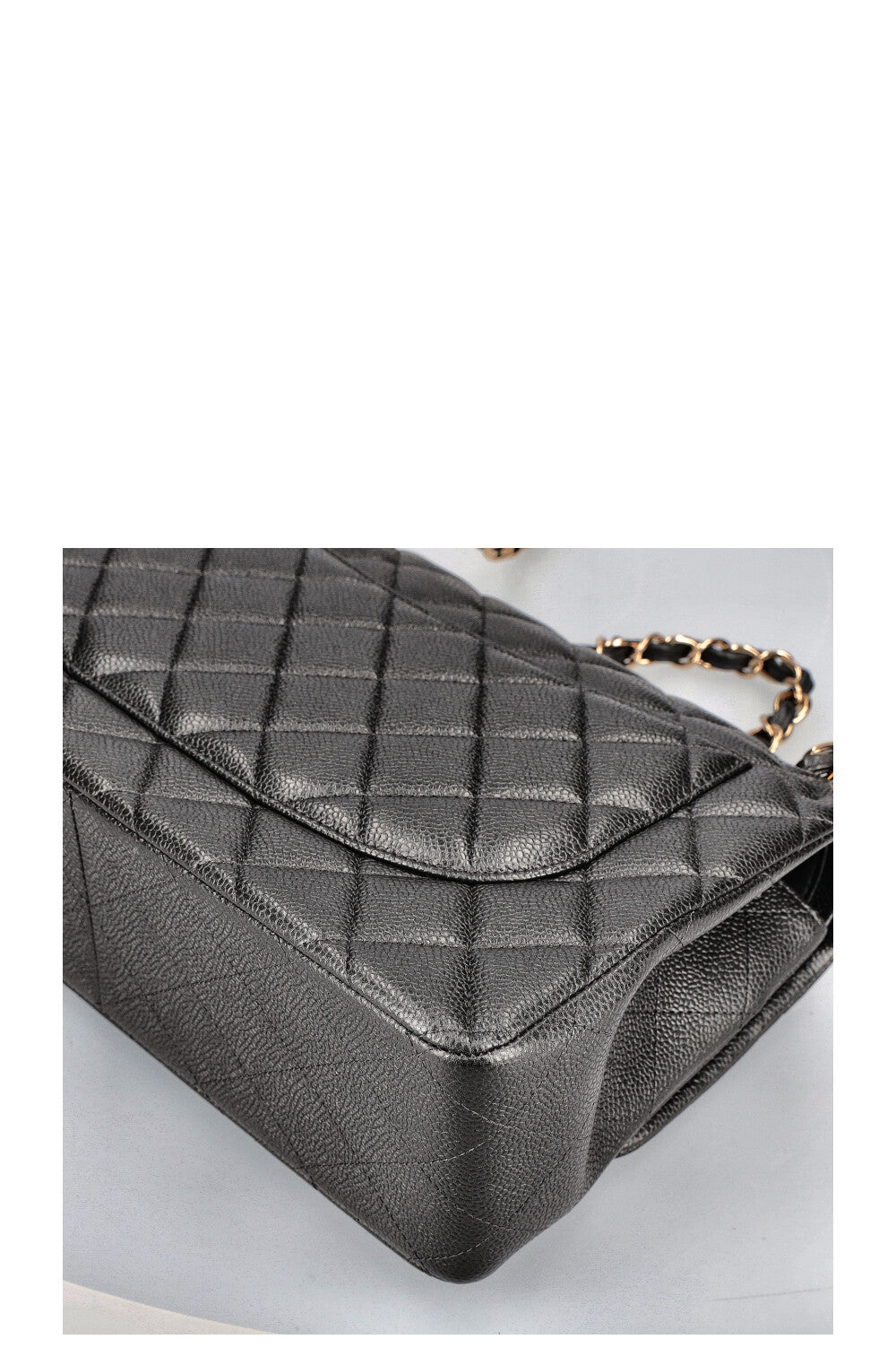 CHANEL Large Double Flap Bag Caviar Graphite