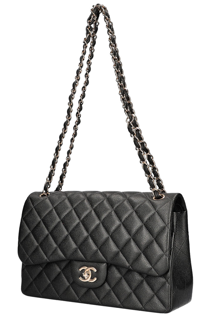 CHANEL Large Double Flap Bag Caviar Graphite