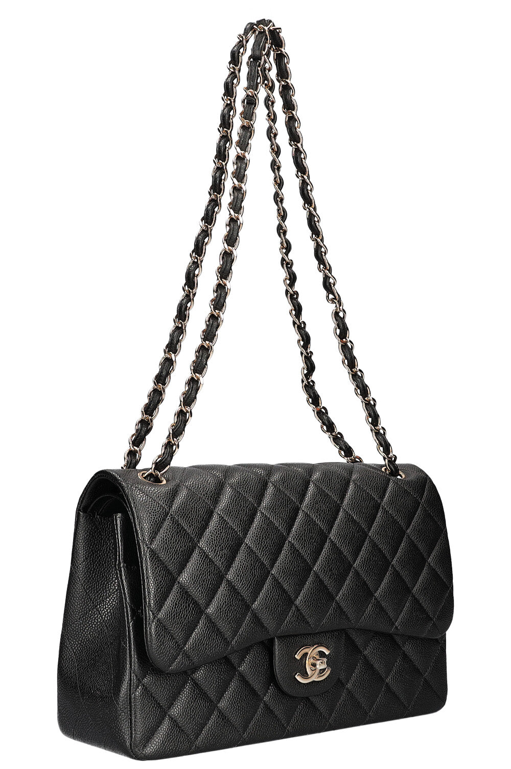 CHANEL Large Double Flap Bag Caviar Graphite