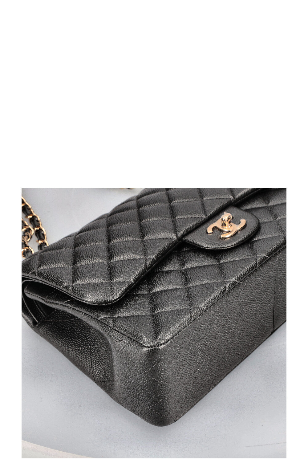 CHANEL Large Double Flap Bag Caviar Graphite