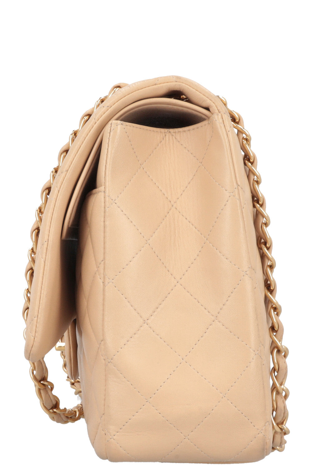 CHANEL Maxi Double Flap Bag Beige