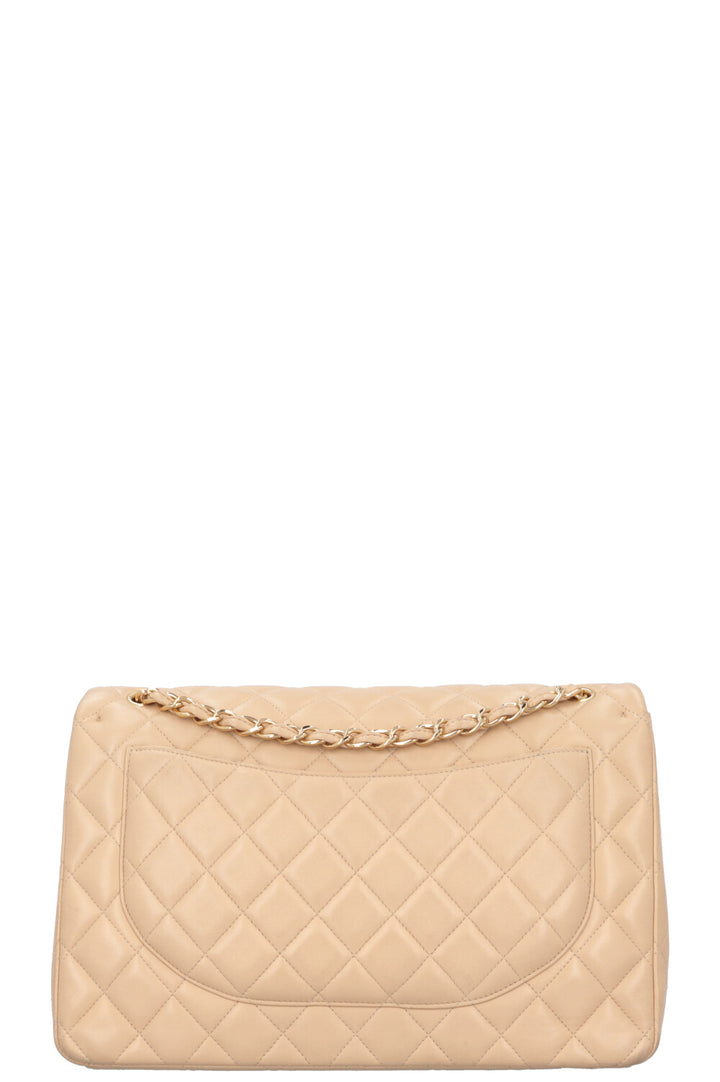 CHANEL Maxi Double Flap Bag Beige