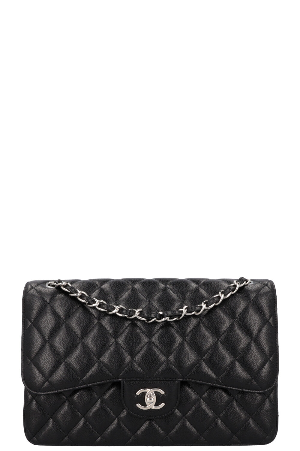 CHANEL Double Flap Large Caviar Black