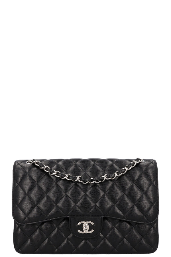 CHANEL Double Flap Large Caviar Black