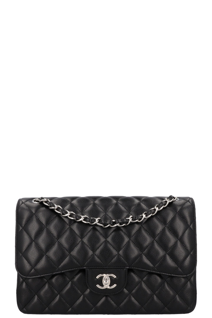 CHANEL Double Flap Large Caviar Black
