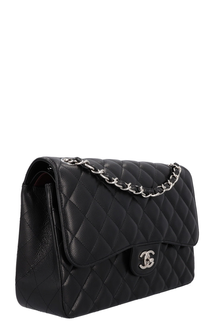 CHANEL Double Flap Large Caviar Black