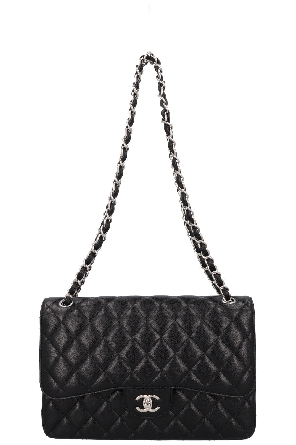 CHANEL Double Flap Large Caviar Black