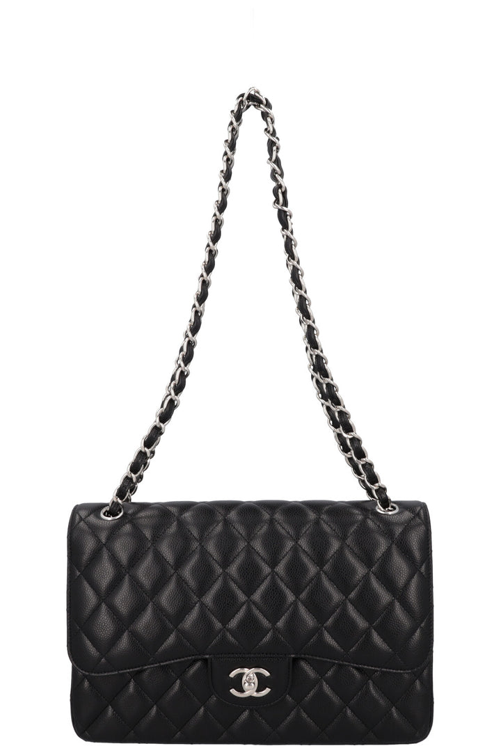 CHANEL Double Flap Large Caviar Black