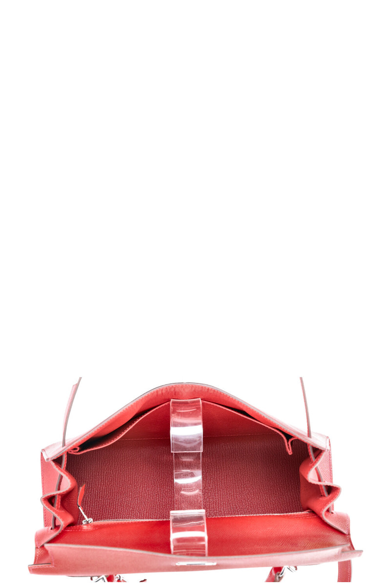 HERMÈS Kelly 32 Epsom Rouge Casaque