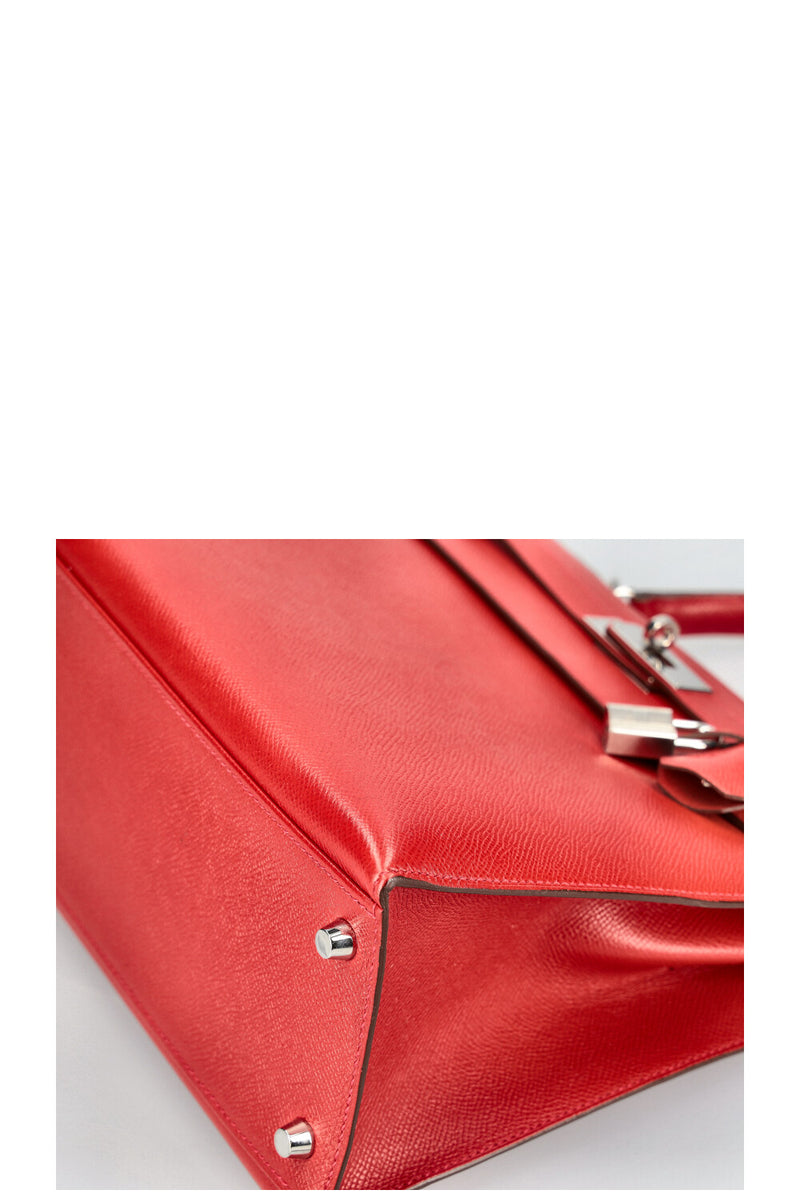 HERMÈS Kelly 32 Epsom Rouge Casaque