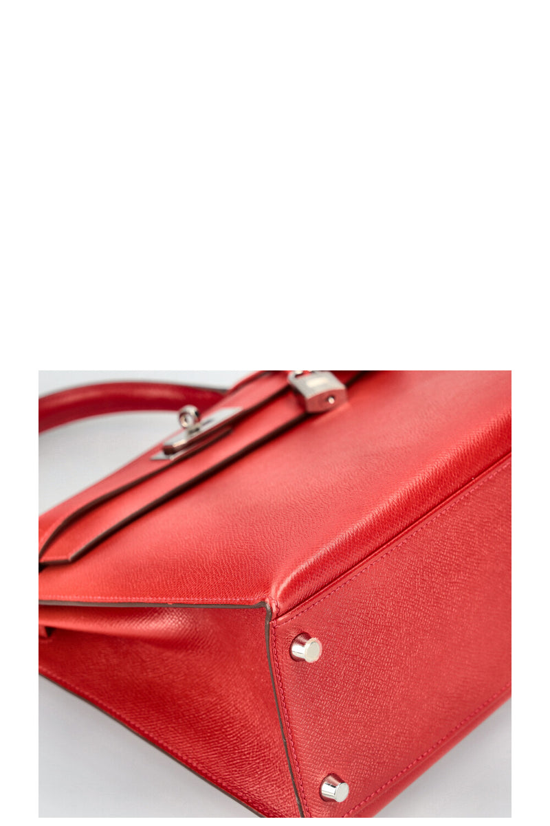 HERMÈS Kelly 32 Epsom Rouge Casaque