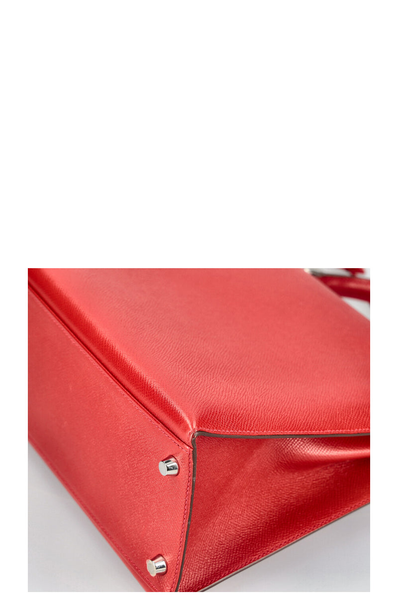 HERMÈS Kelly 32 Epsom Rouge Casaque
