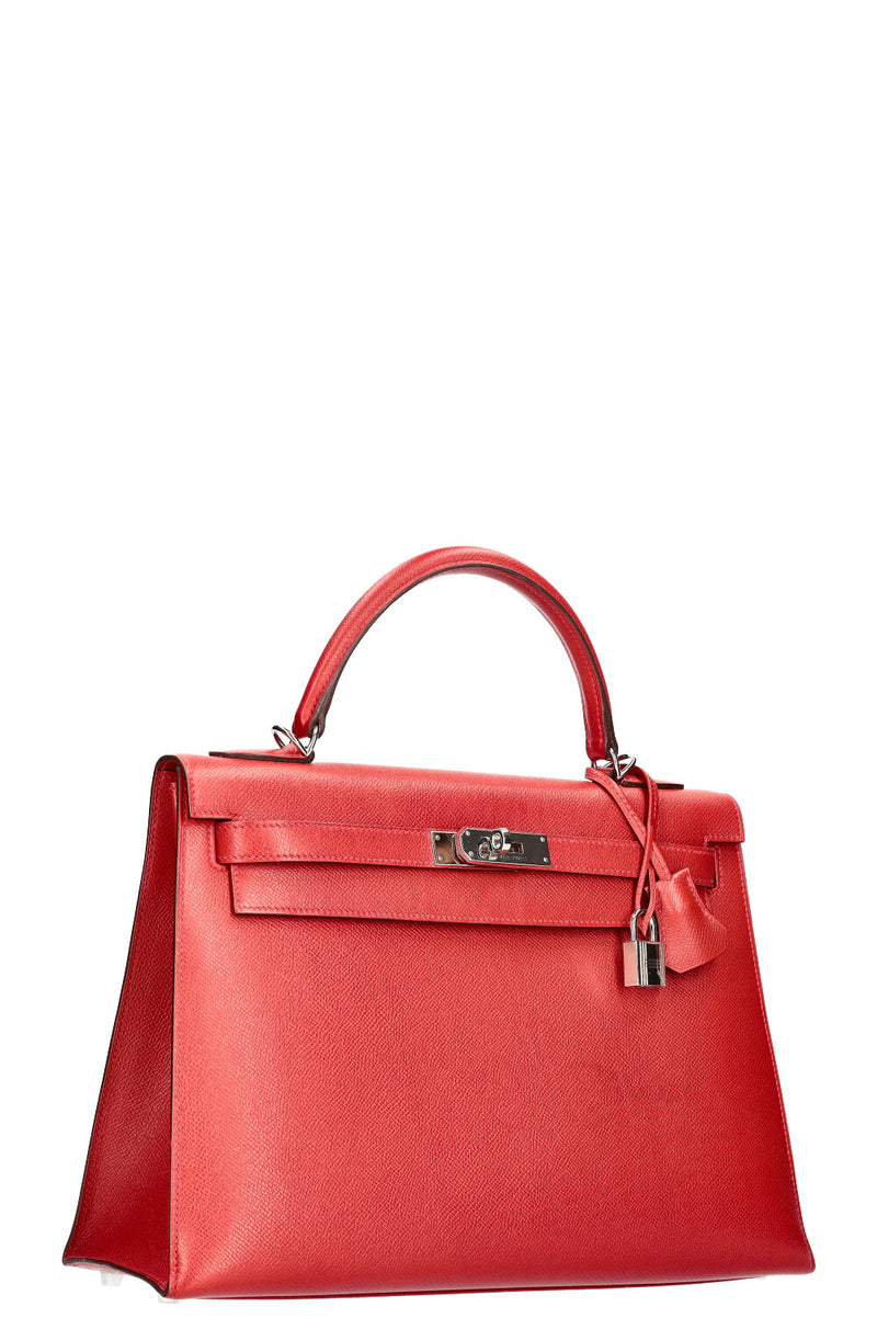 HERMÈS Kelly 32 Epsom Rouge Casaque