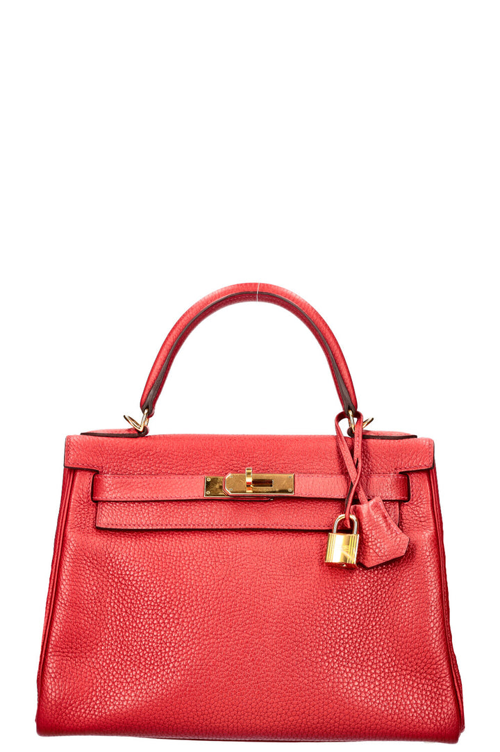 HERMÈS Kelly II 28 Clemence Rouge Casaque