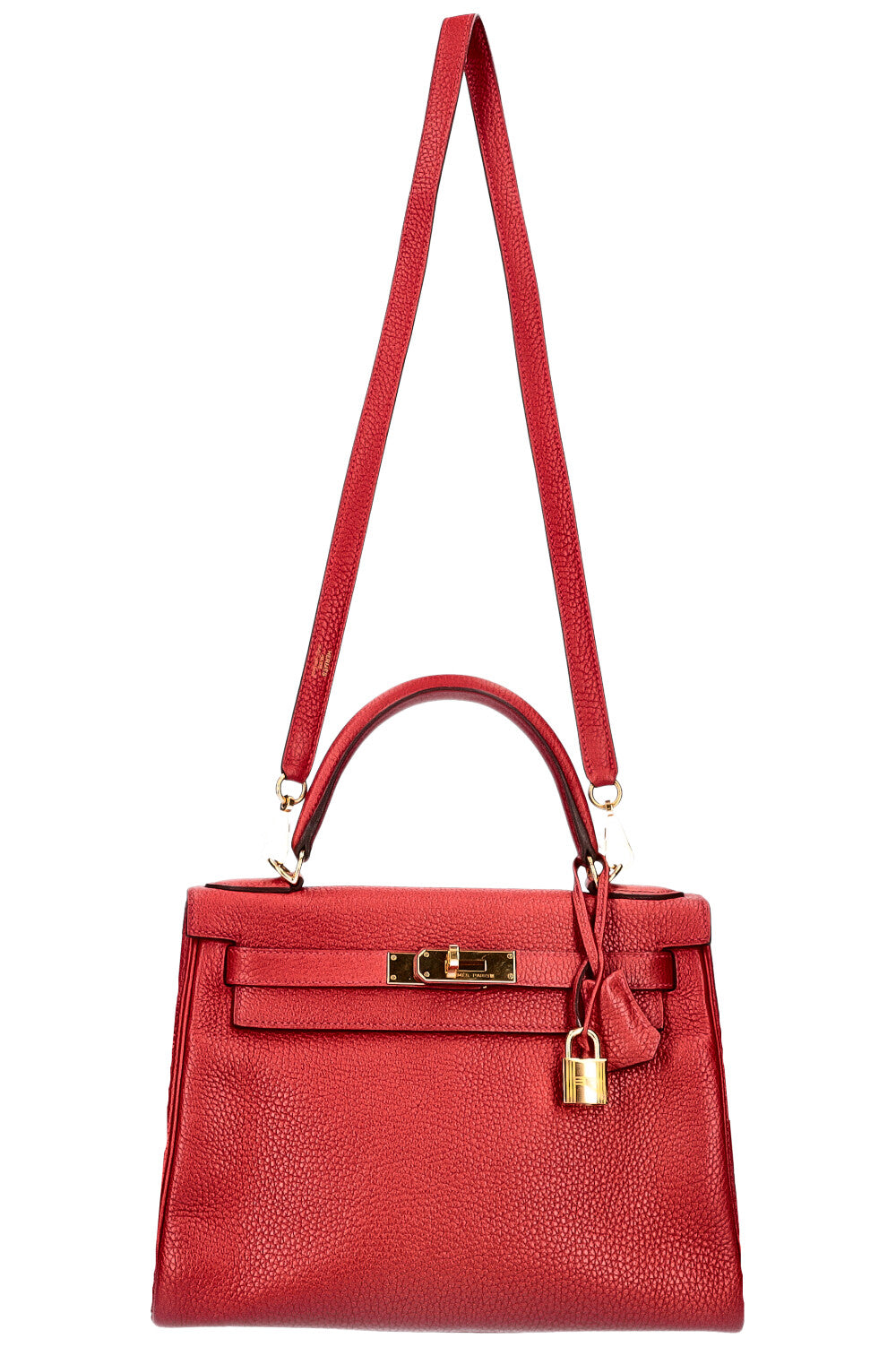 HERMÈS Kelly II 28 Clemence Rouge Casaque