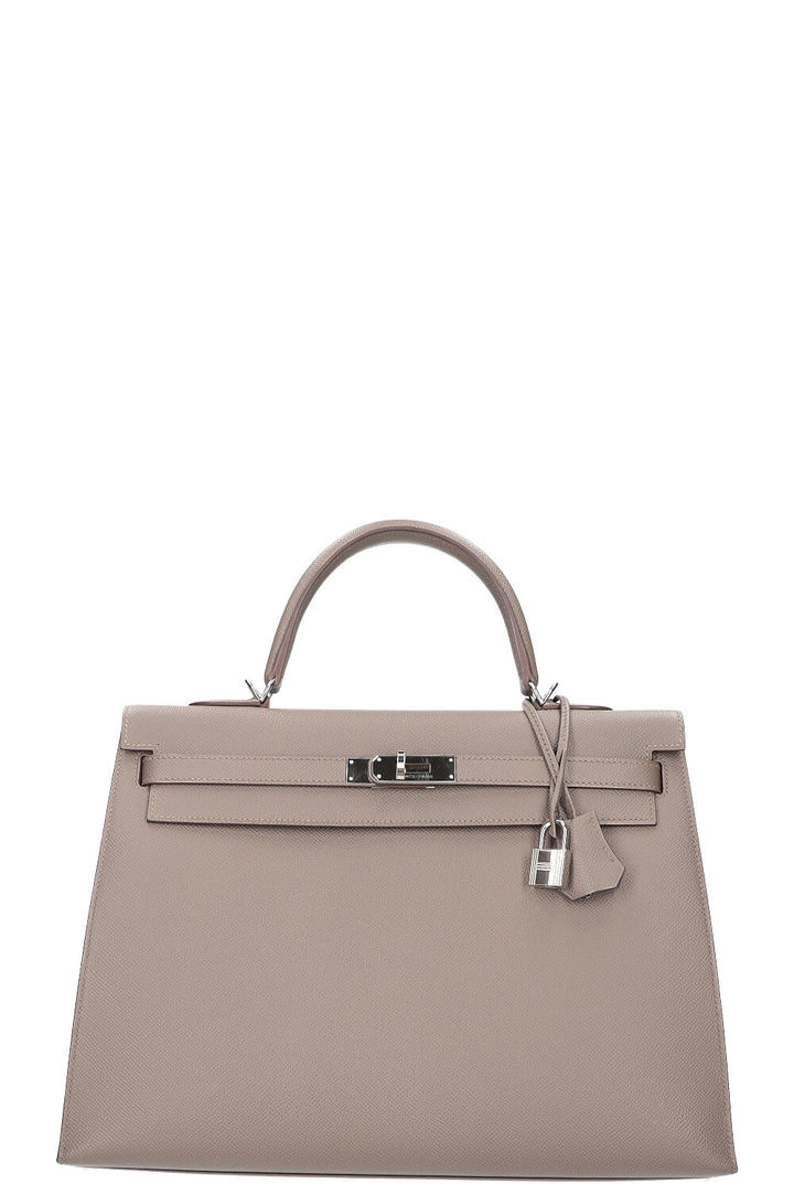 HERMÈS Kelly 35 Epsom Etain