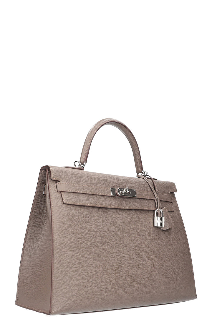 HERMÈS Kelly 35 Epsom Etain