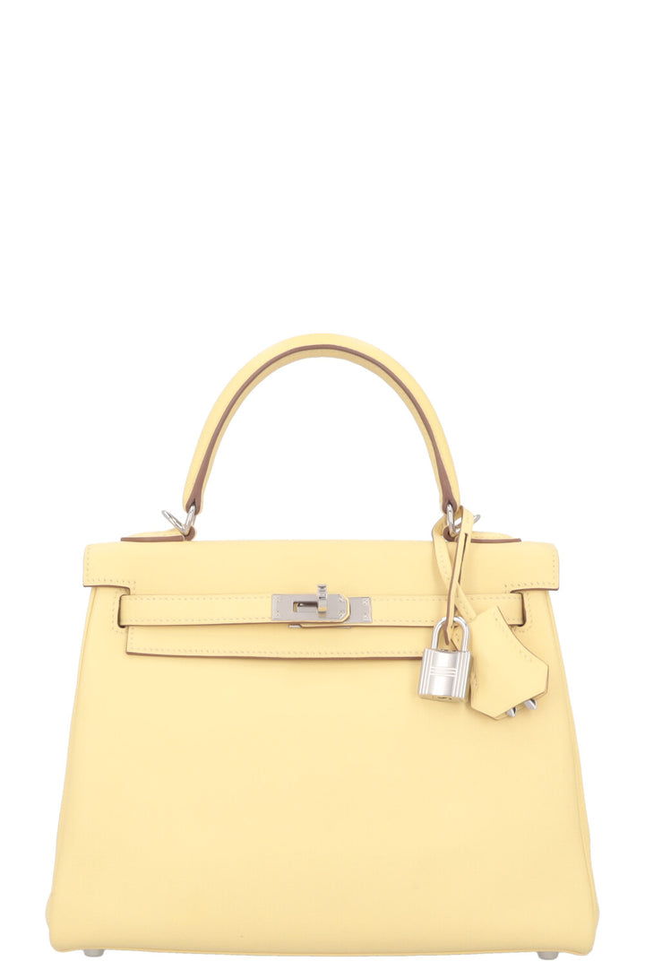 HERMÈS Kelly 25 Swift Jaune Poussin