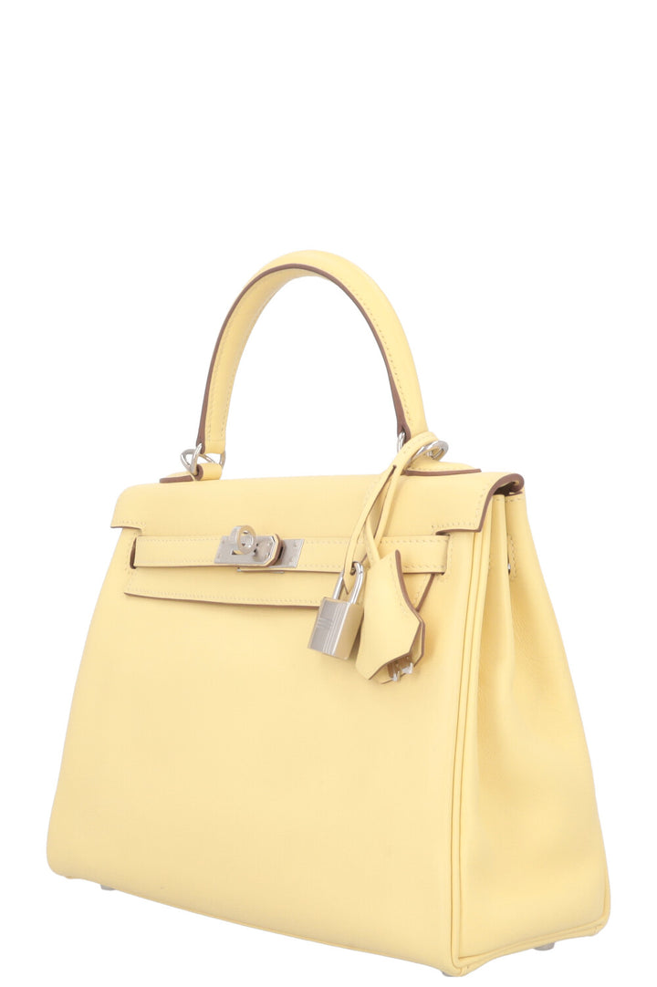 HERMÈS Kelly 25 Swift Jaune Poussin