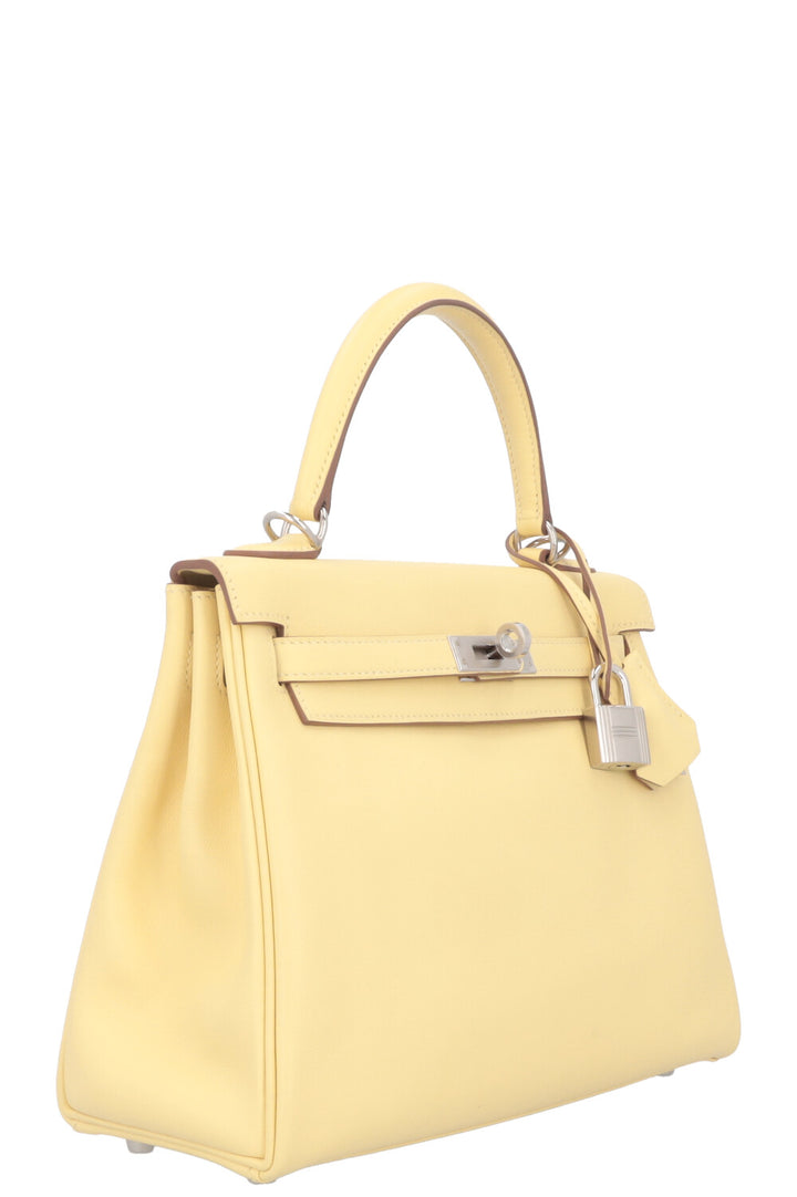 HERMÈS Kelly 25 Swift Jaune Poussin